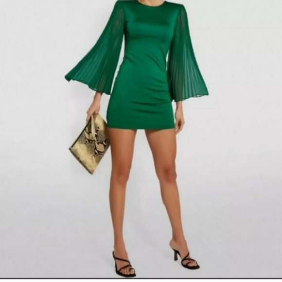 Alice + Olivia Zaya Pleated Stretch Mini  DRESS SIZE 6 NWT $395 - Picture 5 of 16